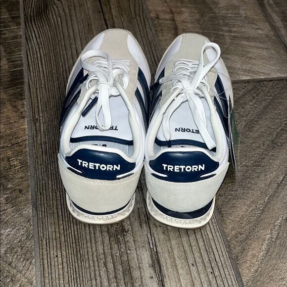 Tretorn White and Blue Retro Sneakers with leather & Suede Accents - Picture 5 of 5